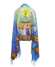 Charger l'image dans la galerie, Dancing Women Art Print Shawl, by Métis Artist, Leah Dorion