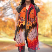 Laden Sie das Bild in den Galerie-Viewer, Moon Whispers Dance Eco Scarf by Native artist, Delree Dumont - North of Fifty Indigenous Boutique