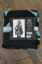 Laden Sie das Bild in den Galerie-Viewer, Reversible Fashion Cape - Eagle - Teal. design by Haida Artist Roger Smith - North of Fifty Indigenous Boutique