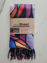 Laden Sie das Bild in den Galerie-Viewer, "Salmon Hunter" Eco Art Shawl by Native Artist, Don Chase - North of Fifty Indigenous Boutique