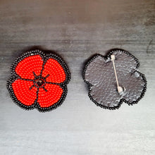 Laden Sie das Bild in den Galerie-Viewer, Beaded Poppy Pin - North of Fifty Indigenous Boutique