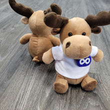 Laden Sie das Bild in den Galerie-Viewer, Mini Moose plush animal with detachable beaded Metis pin - North of Fifty Indigenous Boutique