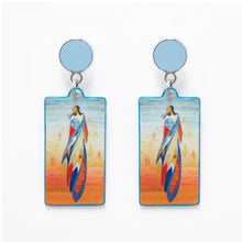 Laden Sie das Bild in den Galerie-Viewer, "Not Forgotten" Vegan Leather Earrings, artwork by Native artist Maxine Noel - North of Fifty Indigenous Boutique
