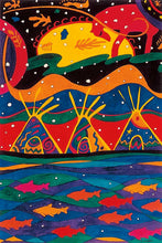 Laden Sie das Bild in den Galerie-Viewer, This Land by dawn oman, native artist, indigenous art, dene art, North of 50