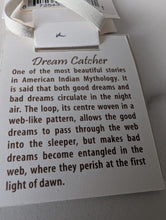 Laden Sie das Bild in den Galerie-Viewer, Information card about dream catchers with text on a white background