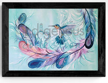 Laden Sie das Bild in den Galerie-Viewer, Carla Joseph Hummingbird Feathers Wall Art | Native Art Canada