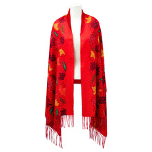 Laden Sie das Bild in den Galerie-Viewer, "Fall Winds of Change" Eco Art Shawl by Métis artist Leah Dorion - North of Fifty Indigenous Boutique