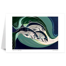 Laden Sie das Bild in den Galerie-Viewer, Wall Art - Coho in a Rip Tide by Indigenous Artist Rick Beaver