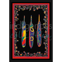 Laden Sie das Bild in den Galerie-Viewer, Dawn Oman Three Feathers Wall Art | Native Art Canada