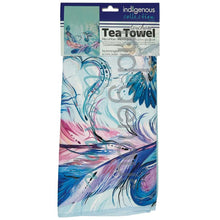 Load image into Gallery viewer, "Hummingbird Feathers" Tea Towel by Métis artist, Carla Joseph