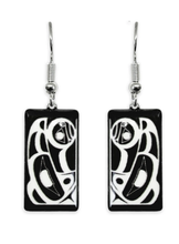 Laden Sie das Bild in den Galerie-Viewer, "Raven" Earrings artwork by Native Artist, Roy Henry Vickers - North of Fifty Indigenous Boutique