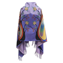Laden Sie das Bild in den Galerie-Viewer, "Gifts from Creator" Eco Art Shawl by Native Artist Emily Kewageshig - North of Fifty Indigenous Boutique