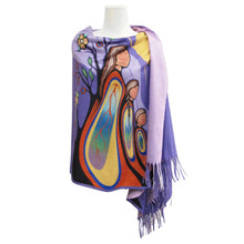 Laden Sie das Bild in den Galerie-Viewer, "Gifts from Creator" Eco Art Shawl by Native Artist Emily Kewageshig - North of Fifty Indigenous Boutique