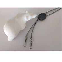 Laden Sie das Bild in den Galerie-Viewer, Grey Salmon Leather Bolo by Namgis artist Jonathan Whonnock - North of Fifty Indigenous Boutique