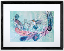 Laden Sie das Bild in den Galerie-Viewer, Carla Joseph Hummingbird Feathers Wall Art | Native Art Canada