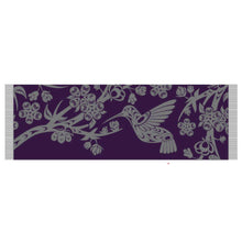 Laden Sie das Bild in den Galerie-Viewer, Blossoms & Hummingbird Shawl by Coast Salish artist Simone Diamond. - North of Fifty Indigenous Boutique