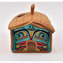 Laden Sie das Bild in den Galerie-Viewer, Longhouse play set with 4 finger puppets, a Native artist Bill Helin design - North of Fifty Indigenous Boutique