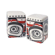 Load image into Gallery viewer, "Matriarch Bear" Ceramic Salt & Pepper Shaker by Native Artist Morgan Asoyuf - shipping July - North of Fifty Indigenous Boutique