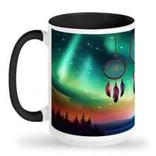 Charger l'image dans la galerie, Metis Dream catcher Northern Lights 15 oz indigenous art mug by North of Fifty Indigenous Boutique Canada