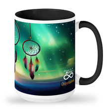 Charger l'image dans la galerie, Metis Dream catcher Northern Lights 15 oz indigenous art mug by North of Fifty Indigenous Boutique Canada