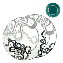 Charger l'image dans la galerie, "Octopus (Nuu)" Set of two 10.5" Dinner Plates, design by Haida Artist Ernest Swanson - North of Fifty Indigenous Boutique