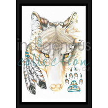 Laden Sie das Bild in den Galerie-Viewer, Wolfy Wall Art by Indigenous artist Hubert V Billy