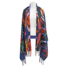 Laden Sie das Bild in den Galerie-Viewer, "Salmon Hunter" Eco Art Shawl by Native Artist, Don Chase - North of Fifty Indigenous Boutique