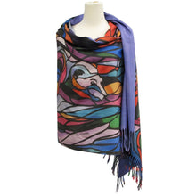 Laden Sie das Bild in den Galerie-Viewer, "Salmon Hunter" Eco Art Shawl by Native Artist, Don Chase - North of Fifty Indigenous Boutique