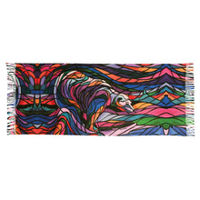 Laden Sie das Bild in den Galerie-Viewer, "Salmon Hunter" Eco Art Shawl by Native Artist, Don Chase - North of Fifty Indigenous Boutique