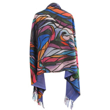Laden Sie das Bild in den Galerie-Viewer, "Salmon Hunter" Eco Art Shawl by Native Artist, Don Chase - North of Fifty Indigenous Boutique