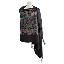 Laden Sie das Bild in den Galerie-Viewer, Silver Threads Art Print ECO Shawl by Métis Artist, Deb Malcolm - North of Fifty Indigenous Boutique