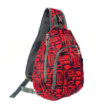 Charger l'image dans la galerie, Sling Back Pack - Tradition by Namgis First Nations artist Ryan Cranmer - North of Fifty Indigenous Boutique