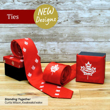 Laden Sie das Bild in den Galerie-Viewer, Standing Together Silk Tie - 2 different designs - North of Fifty Indigenous Boutique
