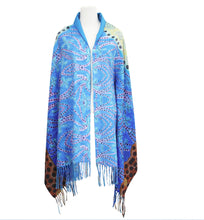 Laden Sie das Bild in den Galerie-Viewer, "Dancing Women" Art Print Shawl design by Métis Artist, Leah Dorion - North of Fifty Indigenous Boutique
