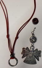 Laden Sie das Bild in den Galerie-Viewer, Red ultra sued necklace with detachable Angel; pendant and snap - North of Fifty Indigenous Boutique