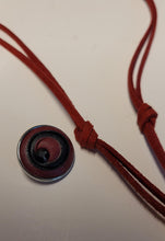 Laden Sie das Bild in den Galerie-Viewer, Red ultra sued necklace with detachable Angel; pendant and snap - North of Fifty Indigenous Boutique
