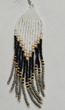 Laden Sie das Bild in den Galerie-Viewer, Beaded Ombre Fringe Earrings indigenous art gift by North of Fifty First Nations & Métis Art Boutique Canada