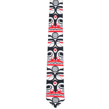Laden Sie das Bild in den Galerie-Viewer, Killer Whale Crosshatch silk tie Curtis Wilson Indigenous First nations art