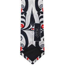 Laden Sie das Bild in den Galerie-Viewer, Killer Whale Crosshatch silk tie Curtis Wilson Indigenous First nations art