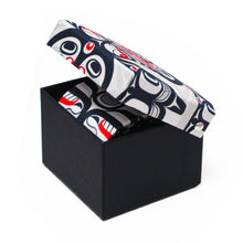Laden Sie das Bild in den Galerie-Viewer, Killer Whale Crosshatch silk tie Curtis Wilson Indigenous First nations art