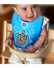 Laden Sie das Bild in den Galerie-Viewer, Medicine Turtle bib, for babies and toddlers, by Native Artist James Jacko - North of Fifty Indigenous Boutique