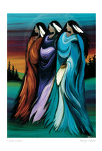 Laden Sie das Bild in den Galerie-Viewer, Three Sisters by Cree, Native artist, Indigenous Art, Betty Albert, North of Fifty 50