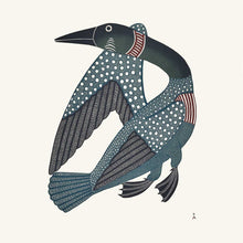 Laden Sie das Bild in den Galerie-Viewer, Dancing Loon by Native artist Kenojuak Ashevak, North of Fifty 50
