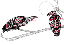 Laden Sie das Bild in den Galerie-Viewer, Two Ravens by Native artist, Indigenous Art, Richard Shorty, North of Fifty 50