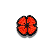 Laden Sie das Bild in den Galerie-Viewer, Beaded Poppy Pin - North of Fifty Indigenous Boutique