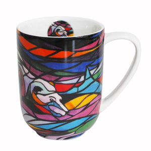 "Salmon Hunter" 16 oz mug by Native artist, Don Chase