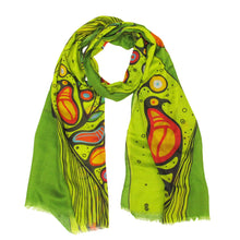 Charger l&#39;image dans la galerie, &quot;Spirit of the Woodlands&quot; Eco Scarf, artwork by Native artist Maxine Noel
