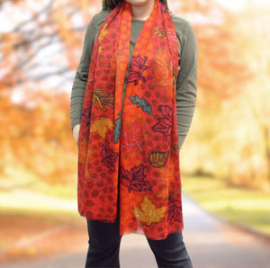 Fall Winds of Change Eco Scarf by Metis artist, Leah Dorion