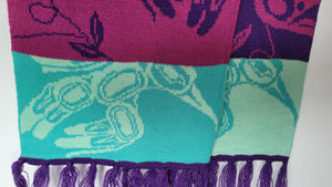 "Hummingbird"" knit scarf design by Haida Artist Gordon White