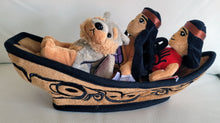 Load image into Gallery viewer, 12&quot; Culture Canoe with 3 finger puppets, a Native artist Bill Helin design
